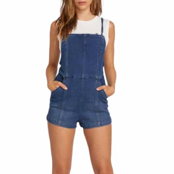 volcom denim romper
